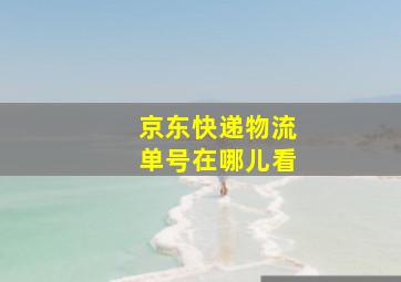 京东快递物流单号在哪儿看