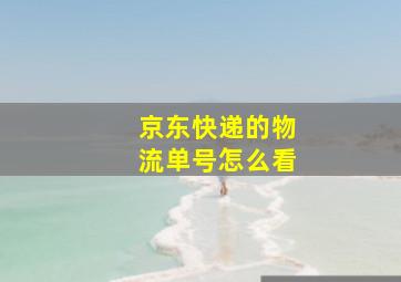 京东快递的物流单号怎么看