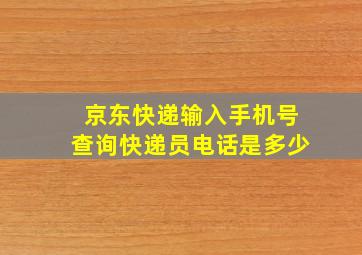 京东快递输入手机号查询快递员电话是多少