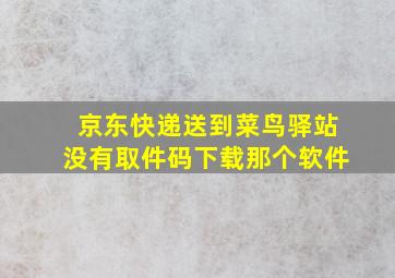 京东快递送到菜鸟驿站没有取件码下载那个软件