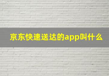 京东快速送达的app叫什么