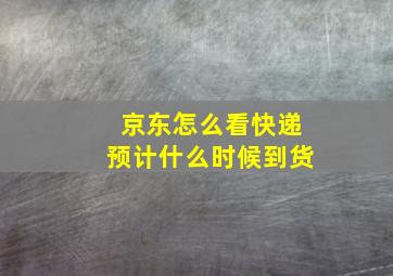 京东怎么看快递预计什么时候到货