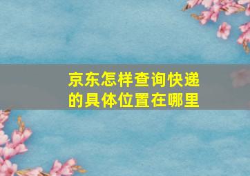 京东怎样查询快递的具体位置在哪里