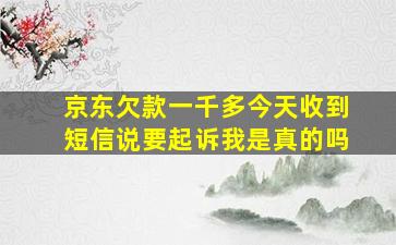 京东欠款一千多今天收到短信说要起诉我是真的吗