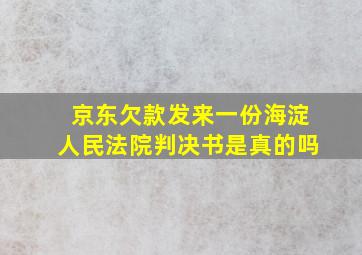 京东欠款发来一份海淀人民法院判决书是真的吗