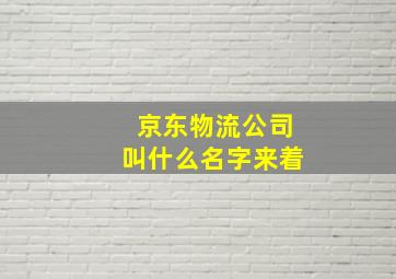 京东物流公司叫什么名字来着