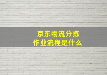 京东物流分拣作业流程是什么