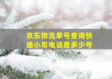 京东物流单号查询快递小哥电话是多少号