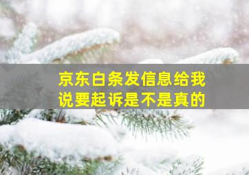 京东白条发信息给我说要起诉是不是真的