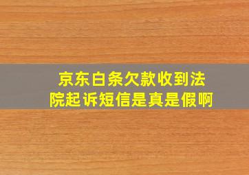 京东白条欠款收到法院起诉短信是真是假啊