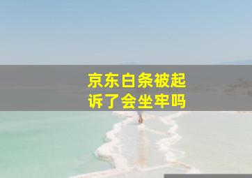 京东白条被起诉了会坐牢吗