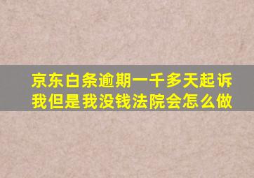 京东白条逾期一千多天起诉我但是我没钱法院会怎么做