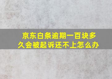 京东白条逾期一百块多久会被起诉还不上怎么办