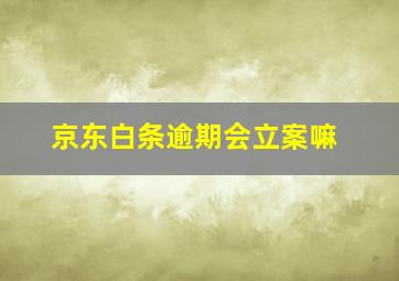 京东白条逾期会立案嘛