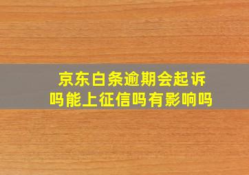 京东白条逾期会起诉吗能上征信吗有影响吗