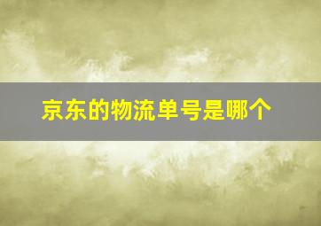 京东的物流单号是哪个