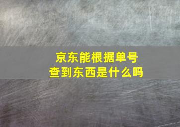 京东能根据单号查到东西是什么吗