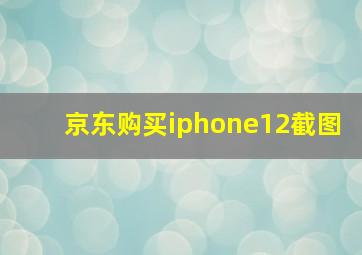 京东购买iphone12截图