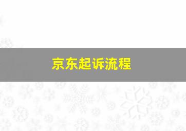 京东起诉流程