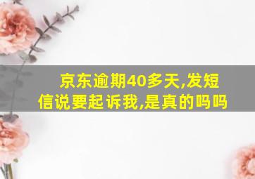 京东逾期40多天,发短信说要起诉我,是真的吗吗