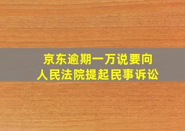 京东逾期一万说要向人民法院提起民事诉讼