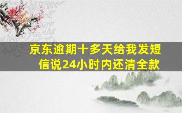 京东逾期十多天给我发短信说24小时内还清全款