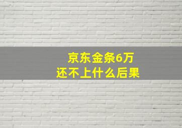 京东金条6万还不上什么后果