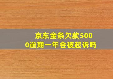 京东金条欠款5000逾期一年会被起诉吗