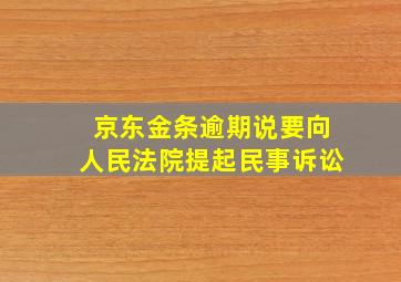 京东金条逾期说要向人民法院提起民事诉讼