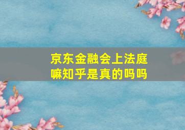 京东金融会上法庭嘛知乎是真的吗吗