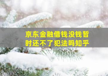 京东金融借钱没钱暂时还不了犯法吗知乎