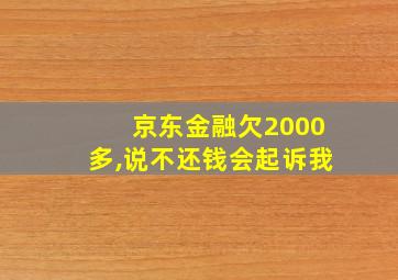 京东金融欠2000多,说不还钱会起诉我