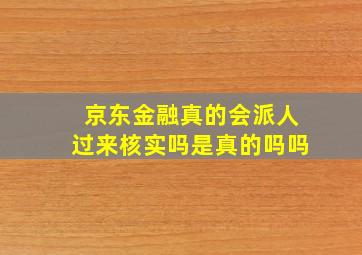 京东金融真的会派人过来核实吗是真的吗吗