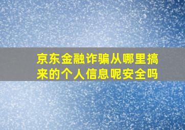 京东金融诈骗从哪里搞来的个人信息呢安全吗