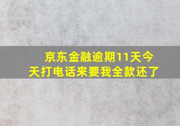 京东金融逾期11天今天打电话来要我全款还了