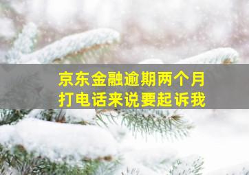 京东金融逾期两个月打电话来说要起诉我