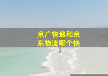 京广快递和京东物流哪个快