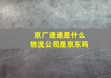 京广速递是什么物流公司是京东吗