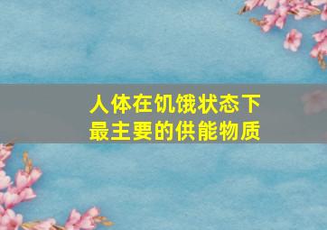 人体在饥饿状态下最主要的供能物质