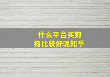 什么平台买狗狗比较好呢知乎