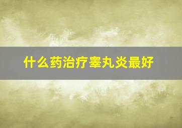 什么药治疗睾丸炎最好