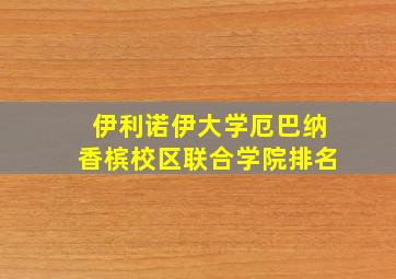 伊利诺伊大学厄巴纳香槟校区联合学院排名