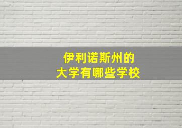 伊利诺斯州的大学有哪些学校