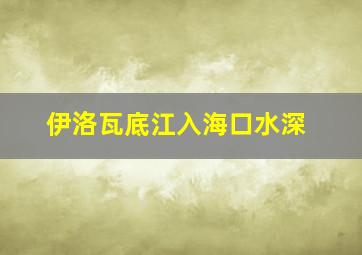 伊洛瓦底江入海口水深