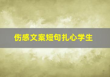 伤感文案短句扎心学生