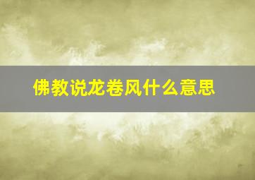 佛教说龙卷风什么意思