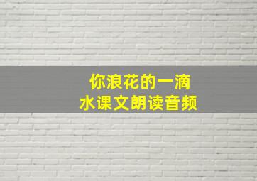 你浪花的一滴水课文朗读音频