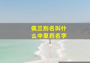 佩兰别名叫什么中草药名字