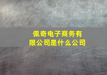 佩奇电子商务有限公司是什么公司