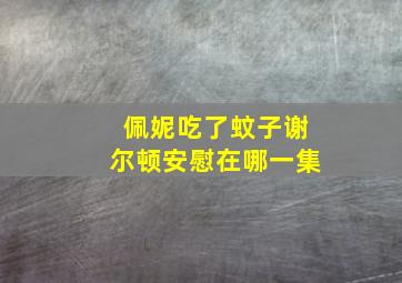 佩妮吃了蚊子谢尔顿安慰在哪一集